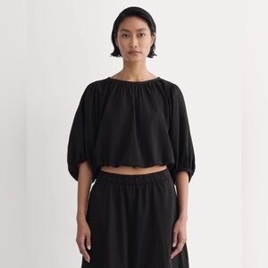 Everlane The Gauze Puff-Sleeve Top